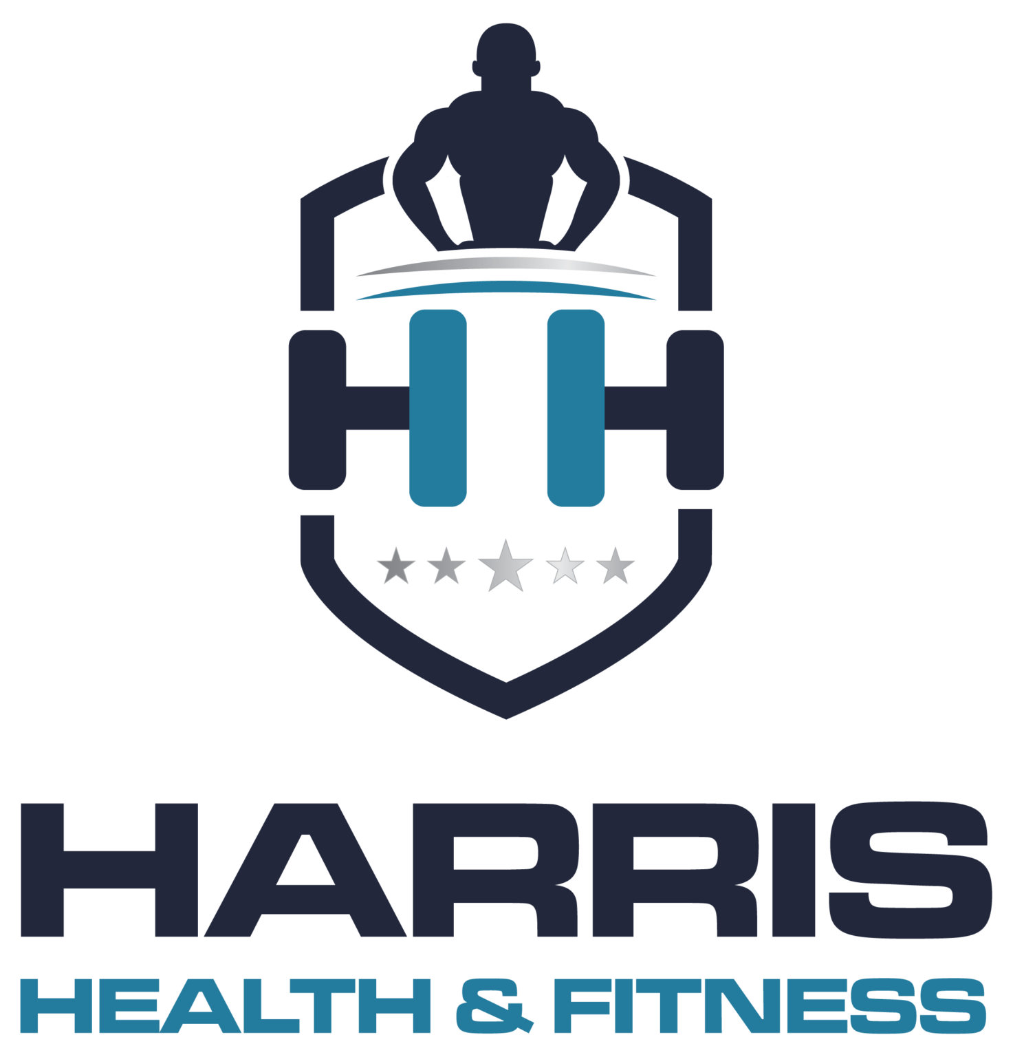 Harris Health and Fitness website screenshot showing an online brand for personal trainers